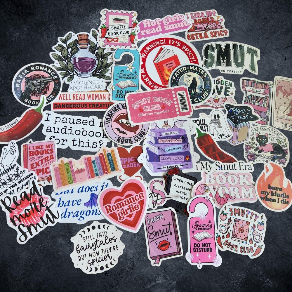 Bookish Sticker Bundle Surprise Mystery Pack Laptop Water Bottle Glitter Reading